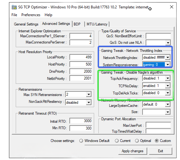 Gaming tweaks